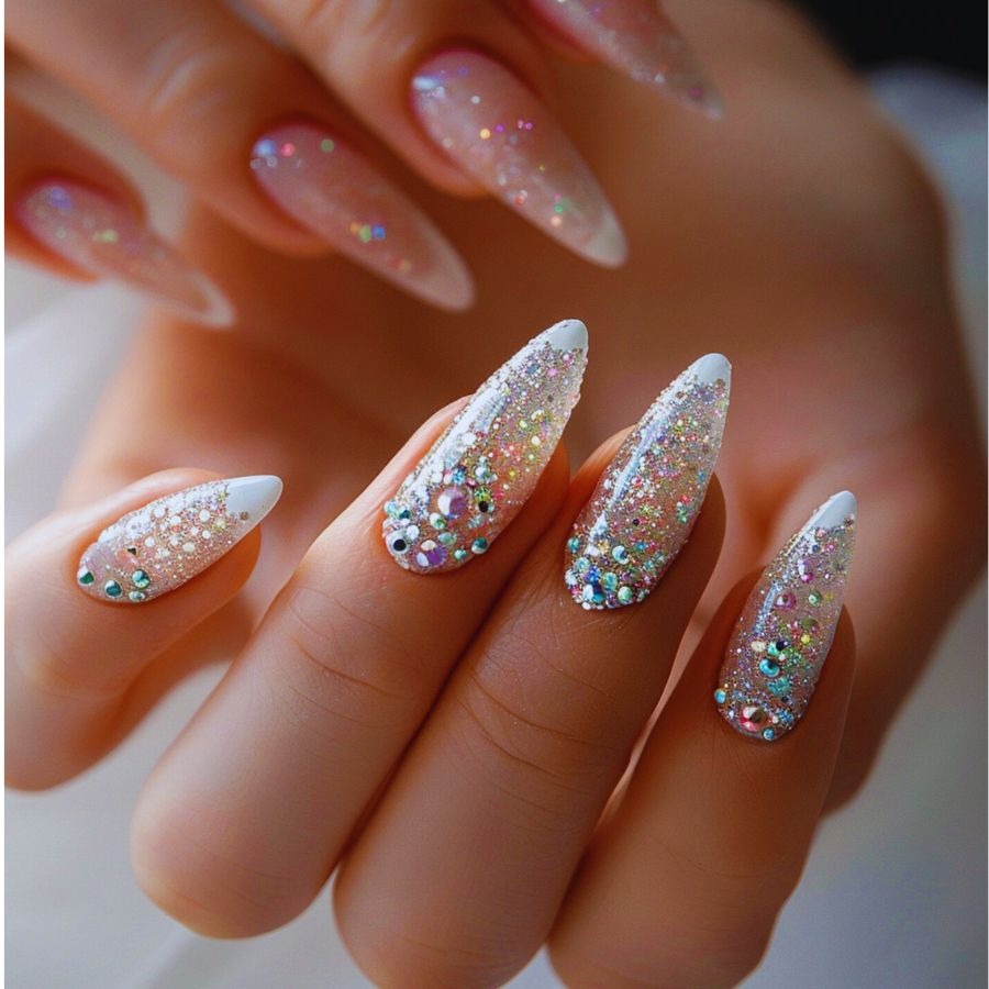 Beautiful nail art at Ongles Domaine Montreal salon